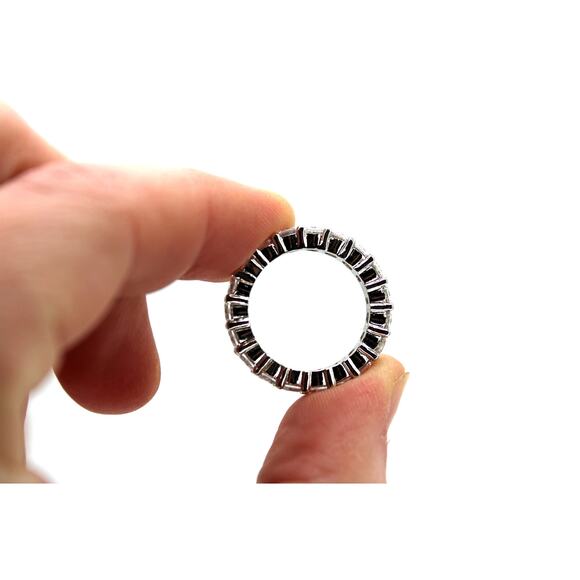 Silvertone Cubic Zirconia Infinity Ring - Picture 3 of 5